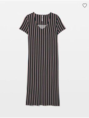 Soma Cool Nights Short Sleeve Long Sleepshirt NWT Midnight Stripe Green XL